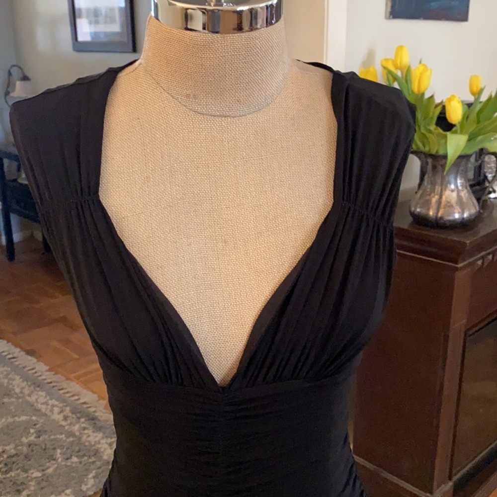 NWOT BCBGMaxAzria stretchy sleeveless evening dress with beautiful ruching. - Picture 4 of 16